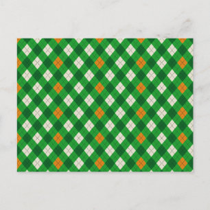 Saint Patrick's Day Irish colored argyle Postcard