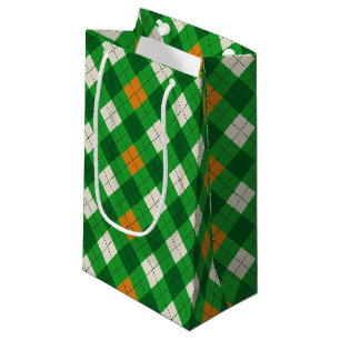 Saint Patrick's Day Irish colored argyle Small Gift Bag