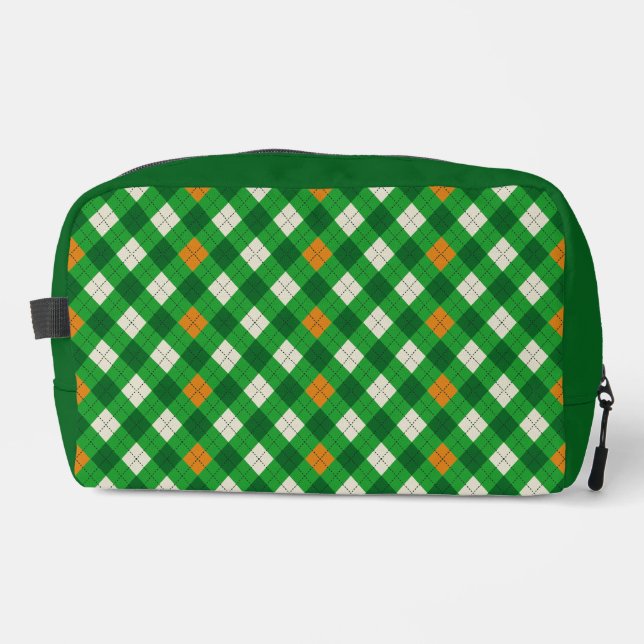  Saint Patrick's Day Irish coloured argyle Dopp Kit (Front)