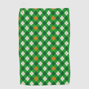 Saint Patrick's Day Irish coloured argyle Golf Towel