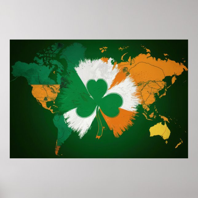 Saint Patrick's Day, Irish flag colours Poster (Front)