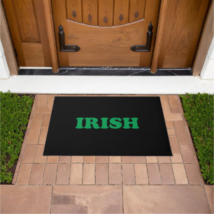 Saint Patrick's Day Irish Green black Doormat