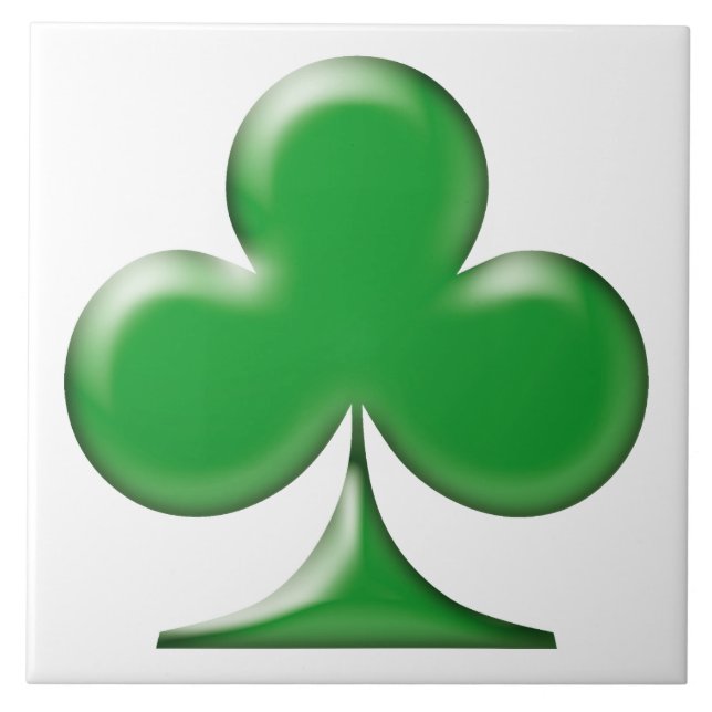 Saint Patrick's Day Irish Green Clover Shamrock Ceramic Tile (Front)