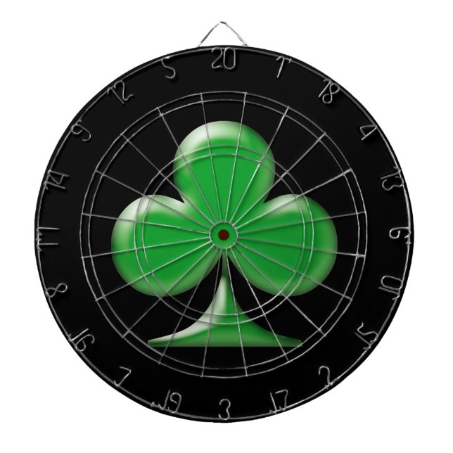Saint Patrick's Day Irish Green Clover Shamrock Dartboard (Front)