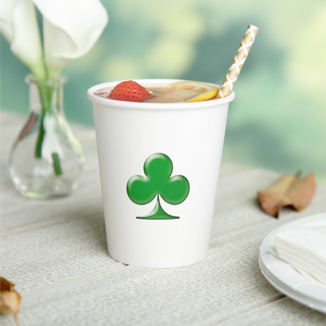 Saint Patrick's Day Irish Green Clover Symbol  Paper Cups (Insitu)