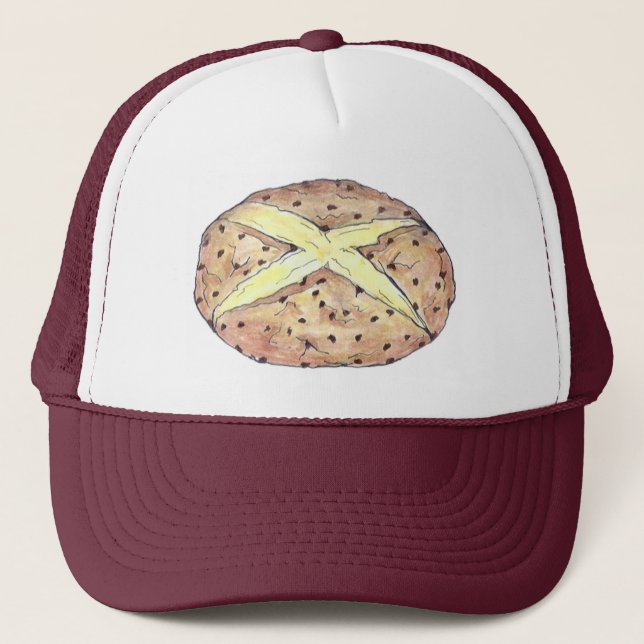 Saint Patrick's Day Irish Soda Bread Loaf Foodie Trucker Hat (Front)