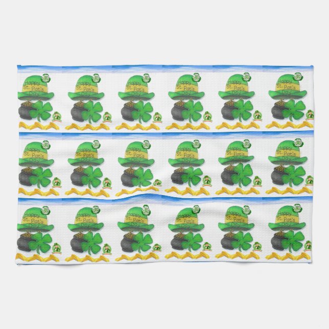 Saint Patrick's Day Kitchen Hand Towel (Horizontal)