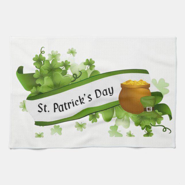 Saint Patrick's Day Kitchen Hand Towel (Horizontal)
