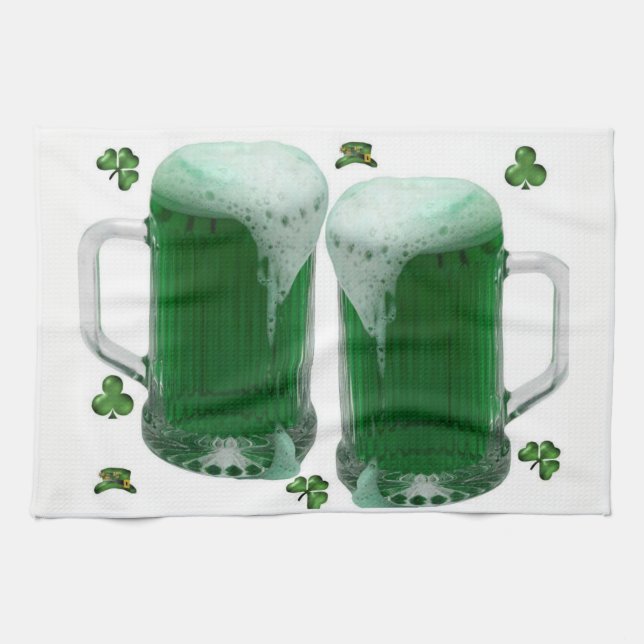 Saint Patrick's Day Kitchen Hand Towel Beer (Horizontal)