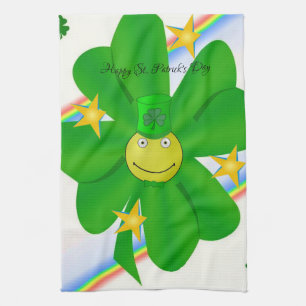 Saint Patrick's Day Kitchen Hand Towel Shamrock