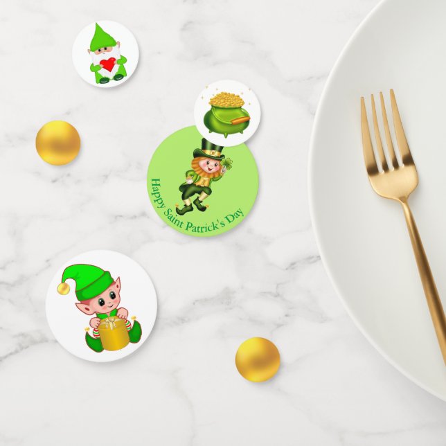 Saint Patrick's Day  Leprechaun, Elf & Pot of Gold Confetti (Group)