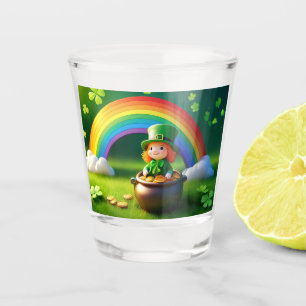 Saint Patrick's Day Leprechaun in Pot of Gold Shot Glass