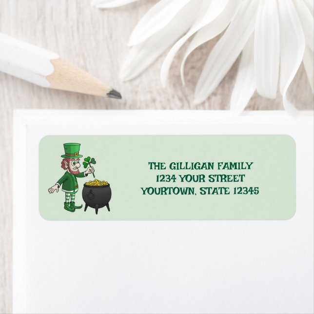 Saint Patrick's Day Leprechaun Return Address Label (Insitu)