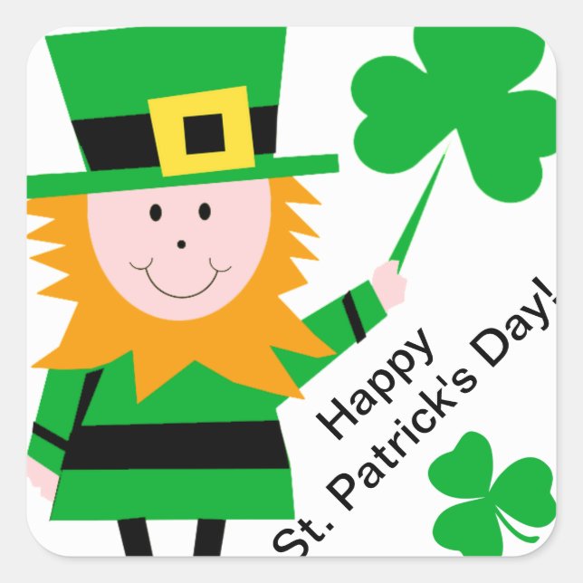 Saint Patrick's Day Leprechaun Shamrock Stickers (Front)
