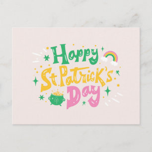 SAINT PATRICKS DAY LETTERING POSTCARD
