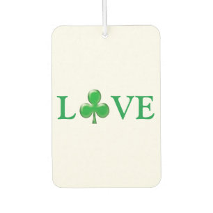 Saint Patrick's Day Love Green Clover Shamrock Car Air Freshener