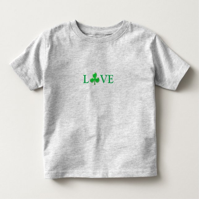 Saint Patrick's Day Love Green Clover Shamrock  Toddler T-Shirt (Front)