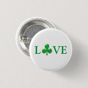 Saint Patrick's Day Love Green white Clover 3 Cm Round Badge