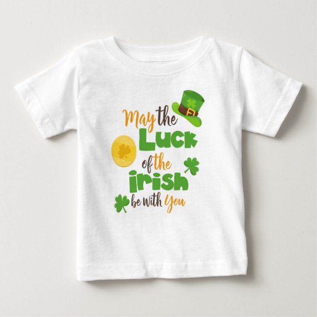 Saint Patrick's Day, Luck Of The Irish, Clovers Baby T-Shirt (Front)