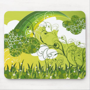Saint Patrick's Day Lucky Clovers Shamrock Irish Mouse Pad