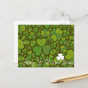 Saint Patrick's Day Lucky Clovers Shamrock Irish Postcard