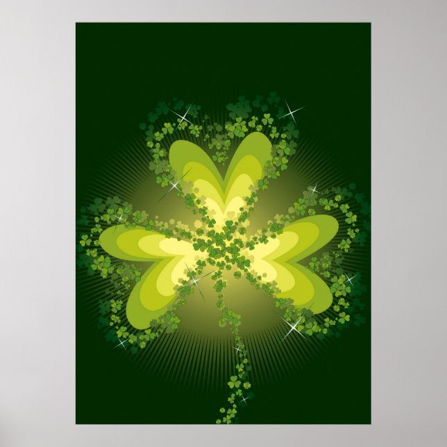 Saint Patrick's Day Lucky Clovers Shamrock Irish Poster (Front)