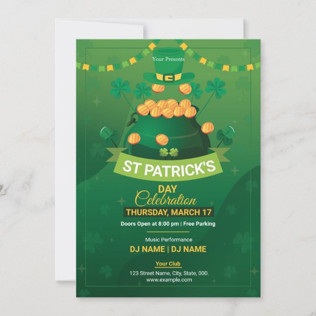 Saint Patrick's Day Party Invitation Flyer (Front)