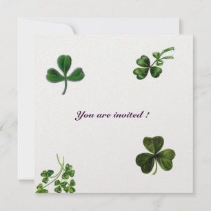 SAINT PATRICK'S DAY PARTY shamrock green white ice Invitation