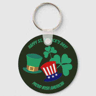 Saint Patrick's Day proud Irish American  Key Ring