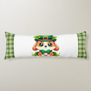 Saint Patricks' Day puppy Body Cushion