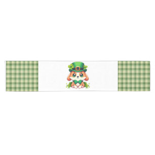 Saint Patricks' Day puppy Short Table Runner