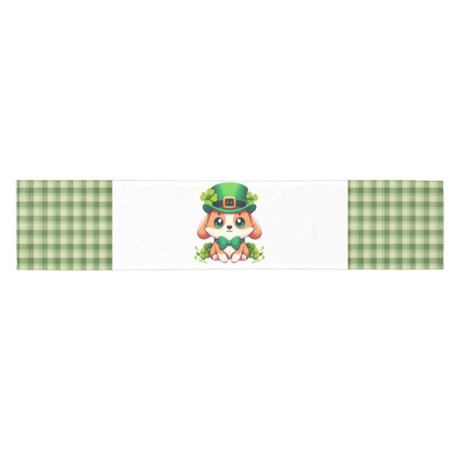 Saint Patricks' Day puppy  Short Table Runner (Horizontal)