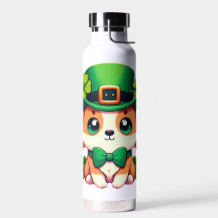Saint Patricks' Day puppy  Water Bottle