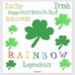 Saint Patrick's Day Rainbow Shamrocks Vinyl