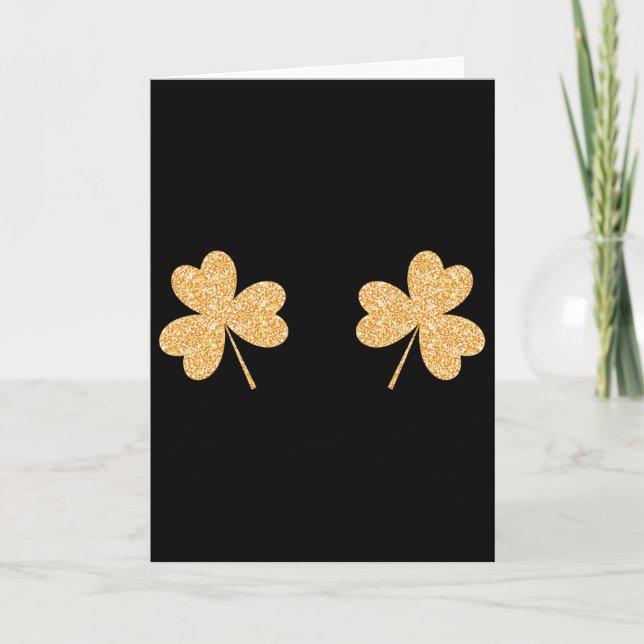 Saint Patricks Day Shamrock Breast St.patrick's Da Card (Front)