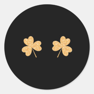Saint Patricks Day Shamrock Breast St.patrick's Da Classic Round Sticker