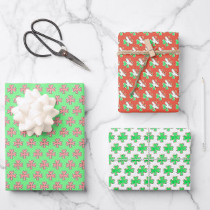 Saint Patrick's Day Shamrock Clover Sugar Cookies Wrapping Paper Sheet
