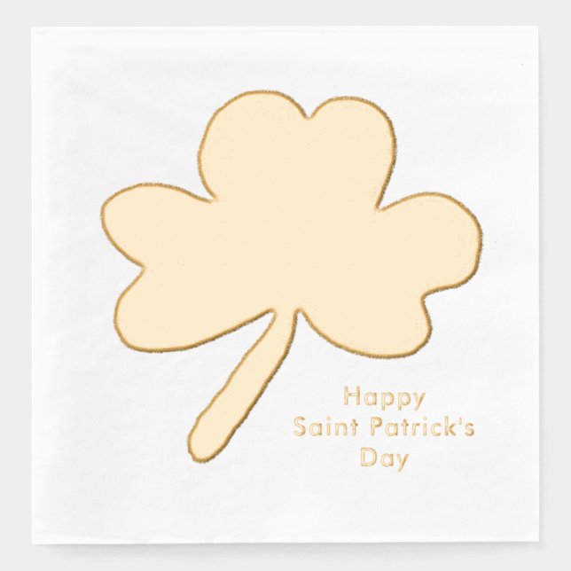Saint Patrick's Day Shamrock  Foil Napkins (Front)