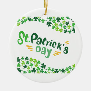 Saint Patrick's Day,Shamrock,Irish Ceramic Ornament