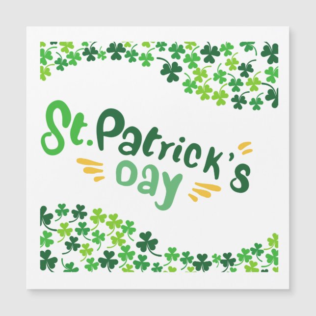 Saint Patrick's Day,Shamrock,Irish  Magnetic Invitation (Front)