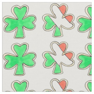 Saint Patrick's Day Shamrock Lucky Clover Cookies Fabric