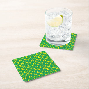 Saint Patrick's Day shamrock Square Paper Coaster
