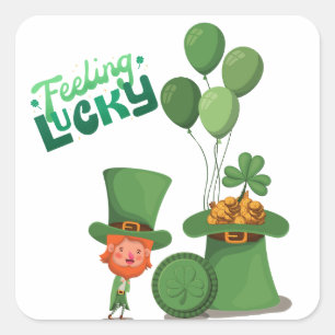 Saint Patrick's Day,Shamrock Square Sticker
