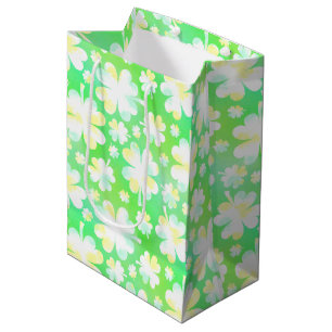 Saint Patrick's Day Shamrocks Retro Watercolor Medium Gift Bag