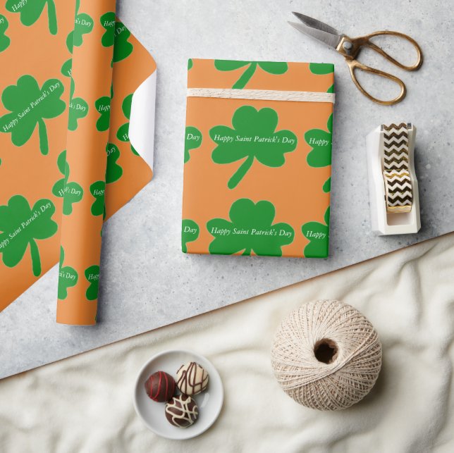 Saint Patrick's Day Shamrocks Wrapping Paper (Crafts)
