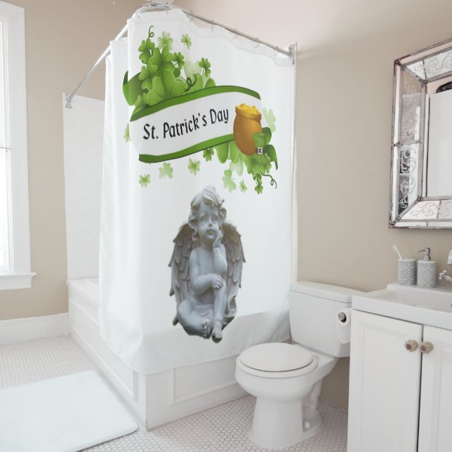 Saint Patrick's Day Shower Curtain Angel (In Situ)