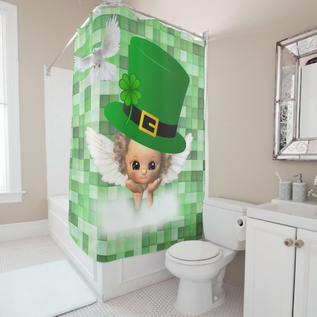 Saint Patrick's Day Shower Curtain Angel (In Situ)