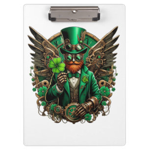 Saint Patrick's Day steampunk clover Clipboard