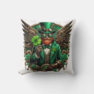 Saint Patrick's Day steampunk clover Cushion