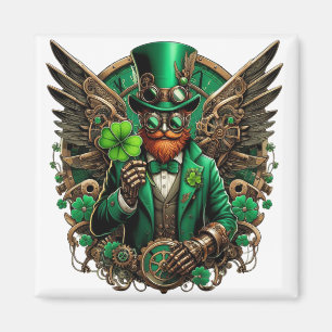 Saint Patrick's Day steampunk clover Magnet